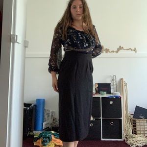 Black pencil work skirt